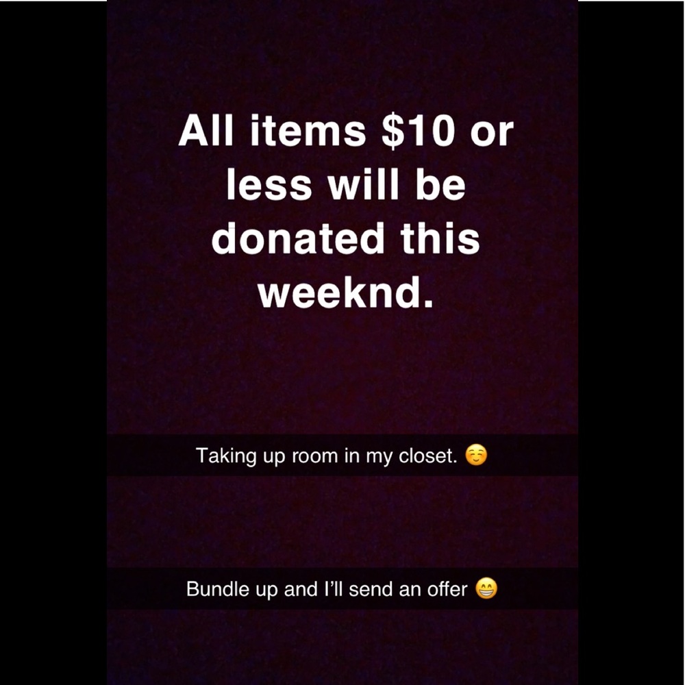 All items $10 or less will be donated.